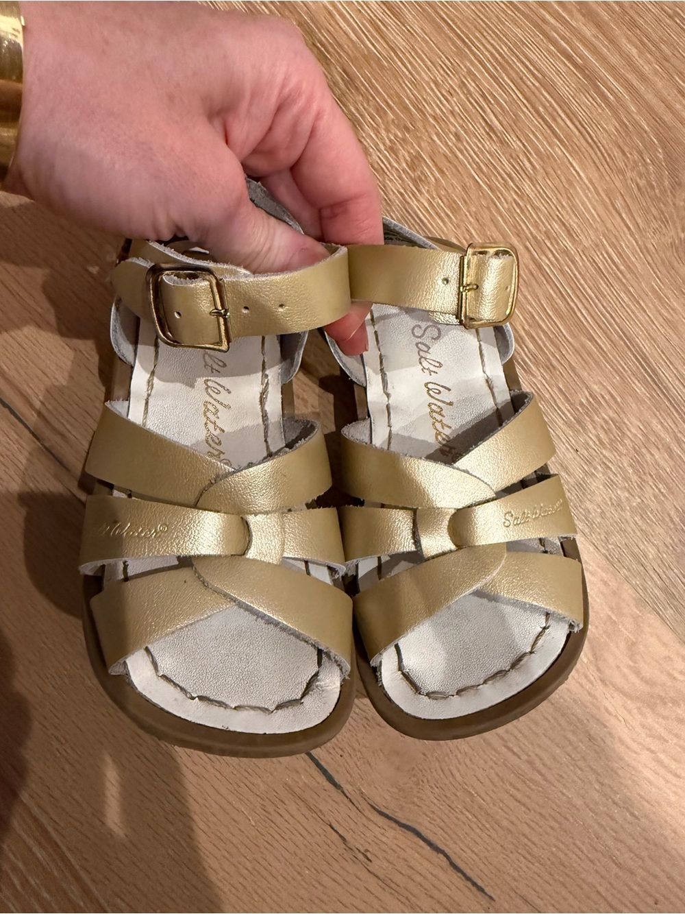 Gold Salt Water Sandals by Hoy - Picture 2 of 5